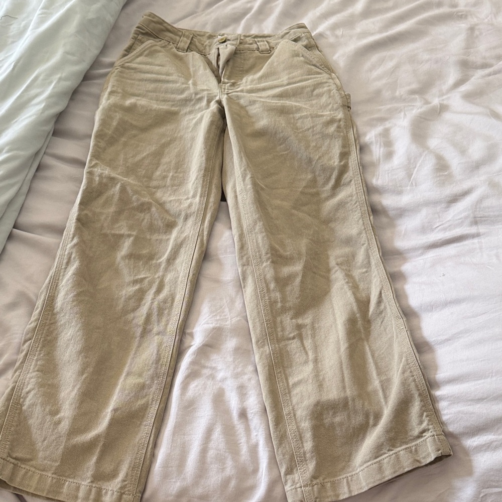 Aritzia Tan Wide-Leg Pants